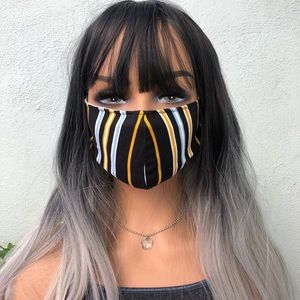 Beautiful Unique Handmade Masks ✨ Stripe drop 🖤💙💛